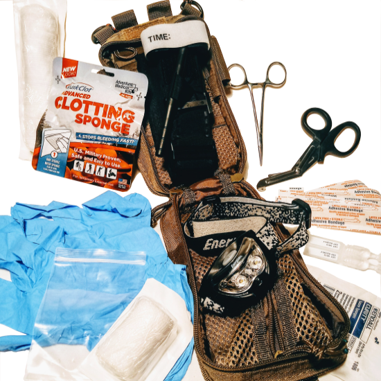 sample view of acw satellite "sat" pouch with edc items