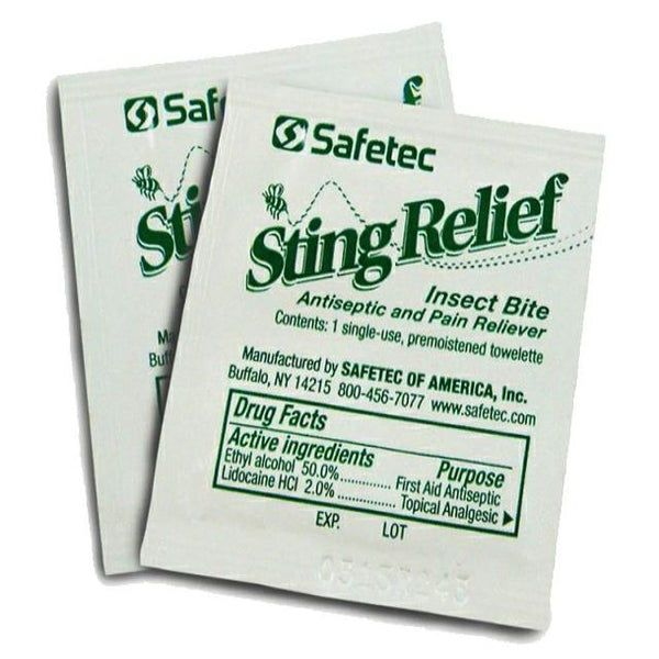 safetec sting relief pads