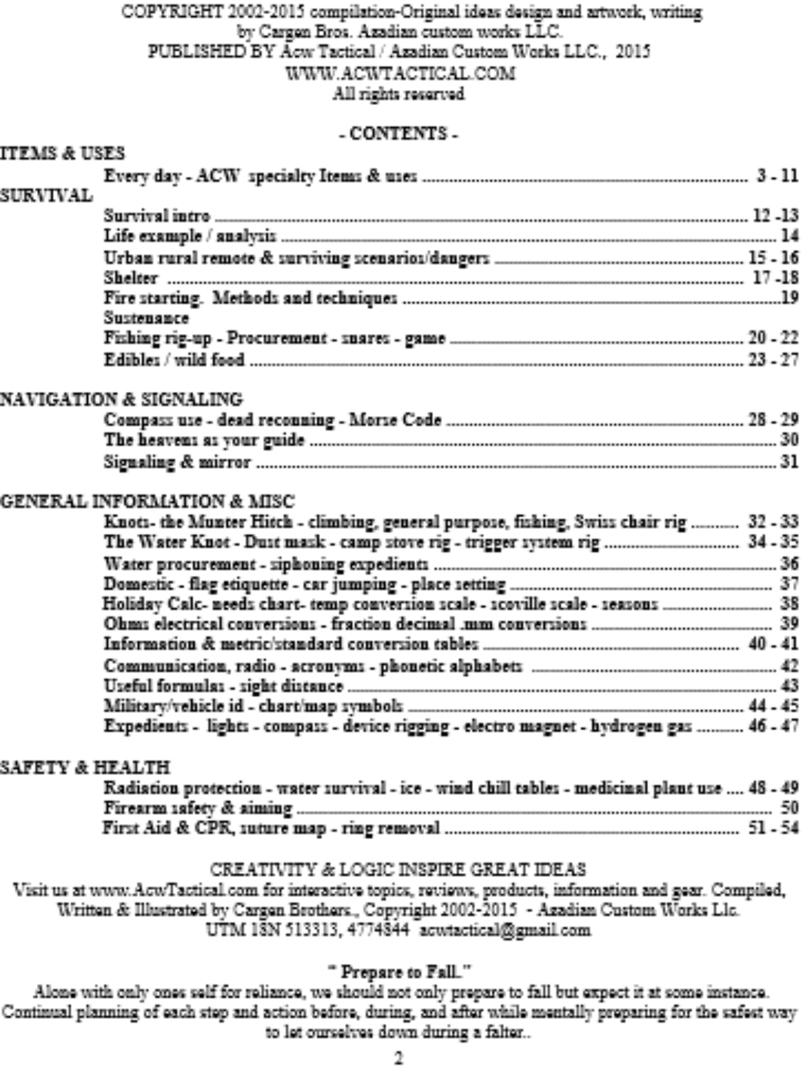 ACW tactical Unique Preparedness, Survival, Adventure Gear & Kits